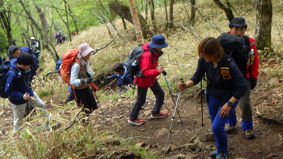 つづら折りの山道を登る