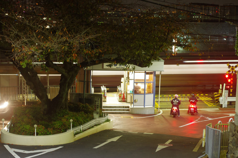 桜の大木と近鉄額田駅