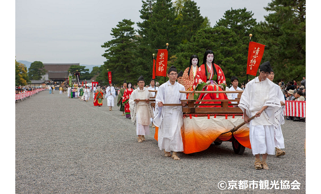 時代祭平安時代婦人列清少納言と紫式部（京都市観光協会貸出画像）