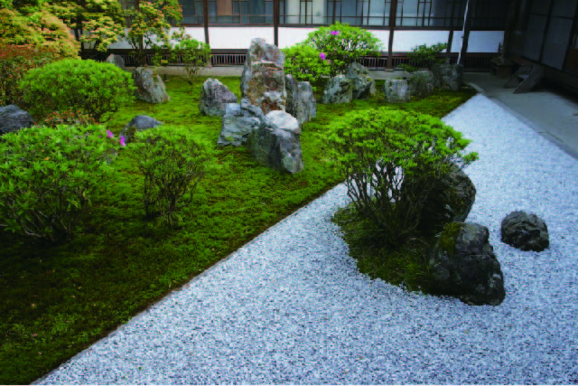 春日大社貴賓館の三方正面七五三磐境の庭