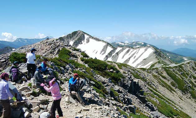 北薬師山頂からの薬師岳（イメージ）