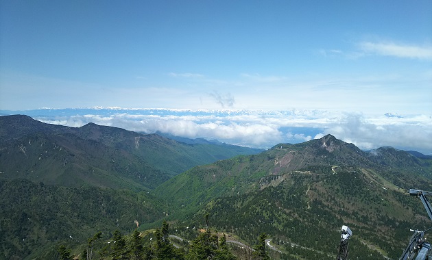 横手山から見た笠ケ岳（イメージ）