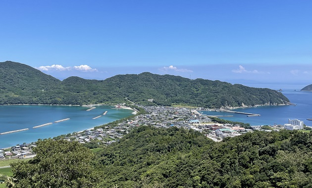 牟礼岳から見たトンボロ(提供：薩摩川内市)